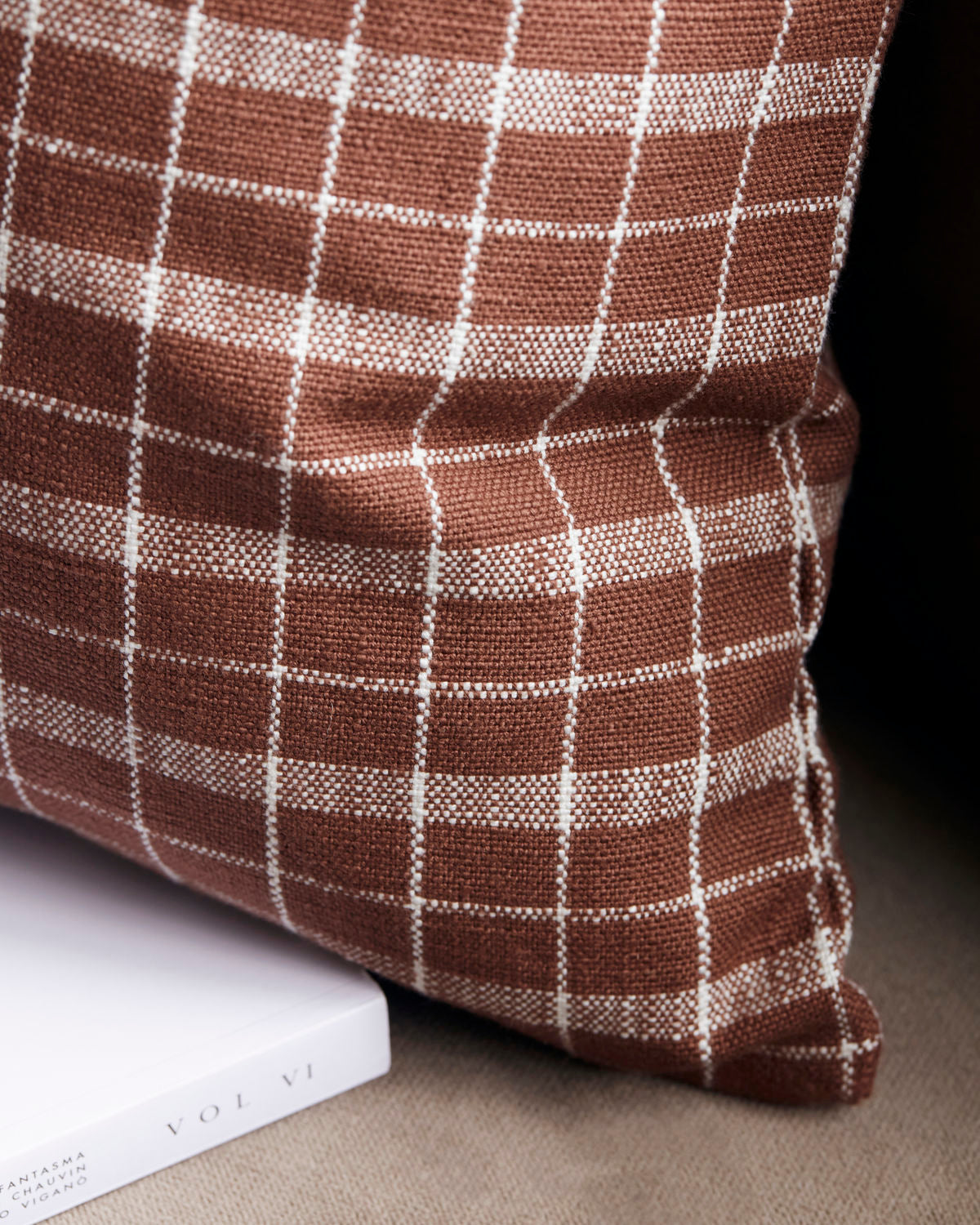 House Doctor - 'Thame' cushion cover only - brown check