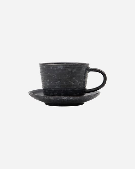 Pion cup and saucer - black - by House Doctor