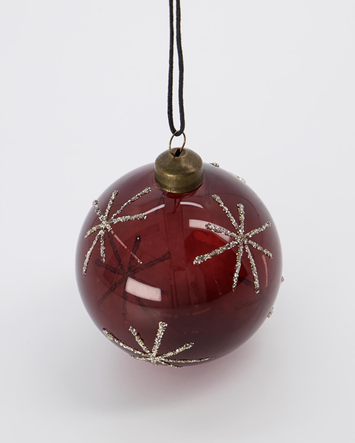 Burgundy star baubles by House Doctor -  set of 4