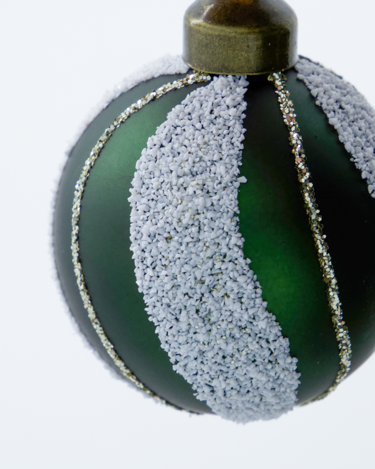 Green strip baubles by House Doctor - set of 4