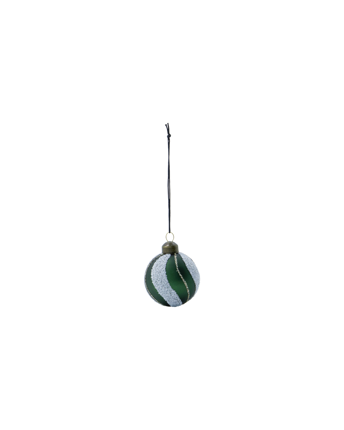 Green strip baubles by House Doctor - set of 4