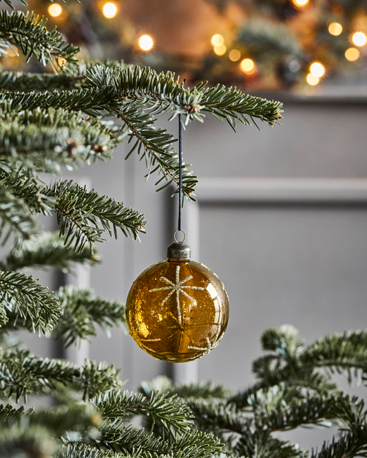 Amber star baubles by House Doctor - set of 4